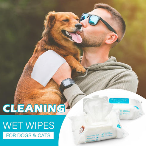 Treela 10 Packs of 800 Dog Wipes, Pet Grooming Supplies for Paws, Butt, Ear, Skin, Eye Cleaning, Coconut
