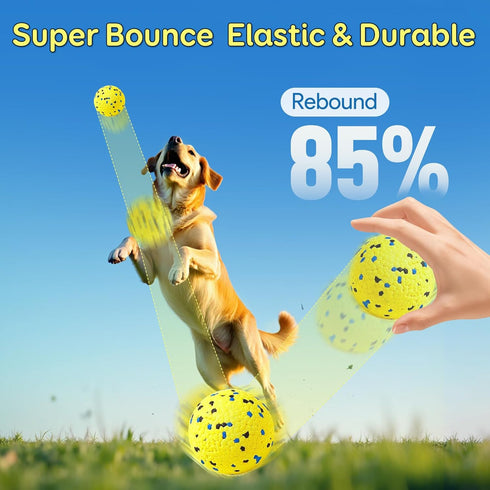 (4 Kimee Dog Balls Tennis Ball Toys Dog Toys for Aggressive Chewers Durable Teething Chew Toys Water Toy Fetch Ball