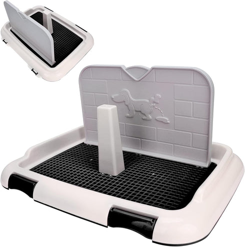 Puppy Dog Potty Tray Pee Pad Holder, Mesh Training Toilet for Small and Medium Dogs, Easy to Clean, Wall for Male Dogs