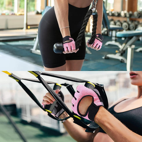 Weight Lifting Gloves for Men Women Gym Half-Finger Glove with Anti Slip Palm Hand Protection for Workout Training