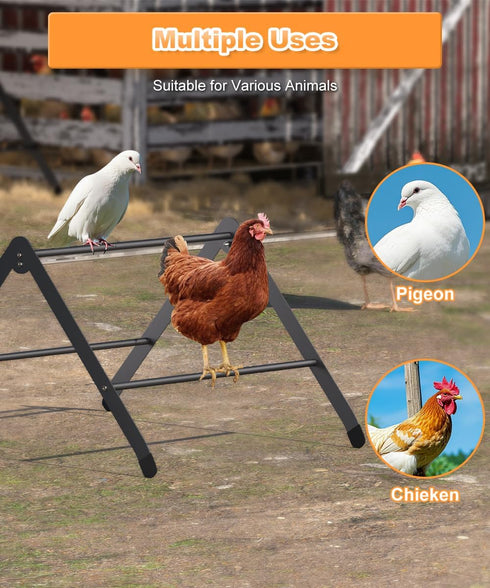 Koutemie Adjustable Chicken Perch for Coop, Heavy-Duty Metal Chick Roosting Bar for Brooder, Baby Chicks Stand Toy