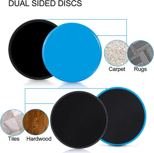 Gliding Discs Core Sliders - 4 Pack Dual Sided Sliders for Carpet or Hard Floors, Core Fitness Training