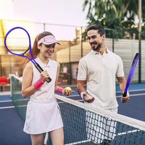 HIRALIY Adult Recreational Tennis Rackets, 27 Inch Lightweight Set for Student Training, Includes 3 Tennis Balls