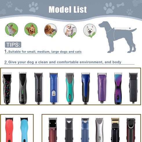 Wide Blades for Dog Grooming Compatible with Andis, Oster A5, Wahl KM10 Clippers, Stainless Steel Blades for Animals