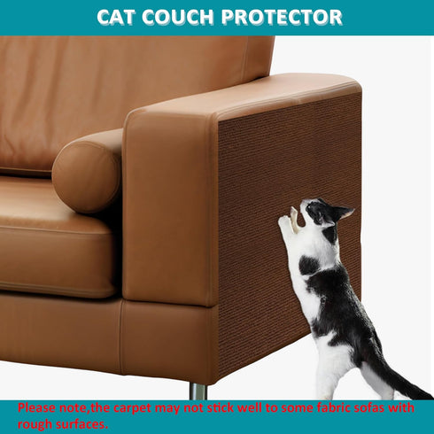 Cat Scratch Furniture Protector,78.7"x15.8"Cat Scratching Mat,Trimmable Self-Adhesive Cat Couch Protector,cat Wall Scratcher,Pad Replacement for Cat Tree Shelves and Post(Brown)