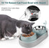 Elevated Cat Food Bowls, Raised Cat Bowl with Stand Stainless Steel, Tilted Cat Bowls Anti Vomiting, Double Cat Food and Water Bowl Set for Cats (Grayblue)