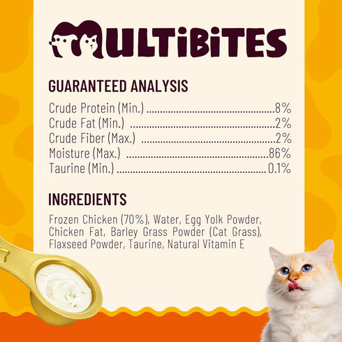 Vitamins&70% 10.16 oz (24 Lickable Cat Grass Treats with Lick-Up Spoons, Healthy Cat Grass Wet Cat Snacks for Hairball