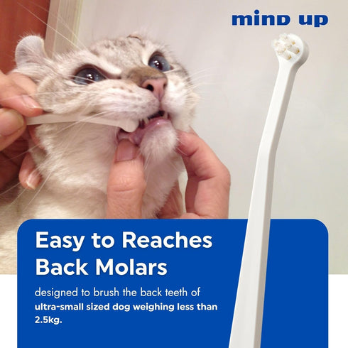 15 3EA MIND UP Cat Toothbrush with Micro Head, Angled Design for Easier Reach, Pet Toothbrush for Cats & Kittens