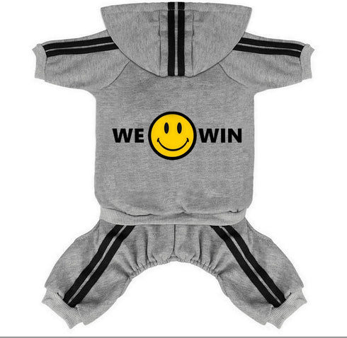 Cute Dog Hoodie Sweater Tracksuit Coat, Winter Pajamas for Small Medium Big Dogs, Grey (3X-Large)