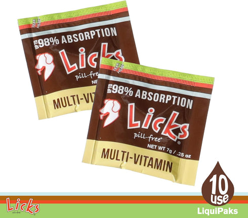 LICKS Dog Multi-Vitamin Supplements - 10-use