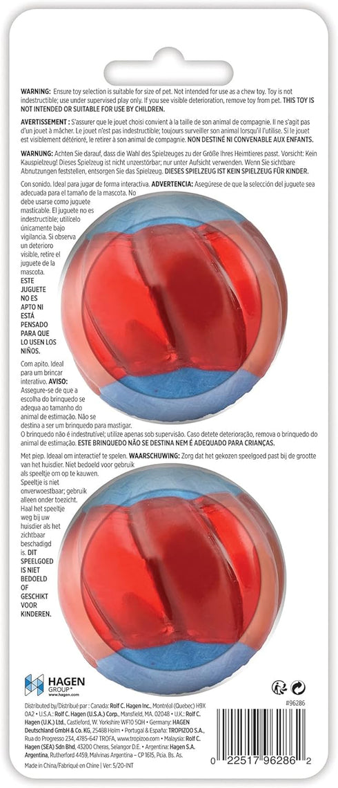 ZEUS Duo Balls with Squeaker, Large Interactive Dog Toys, 96286
