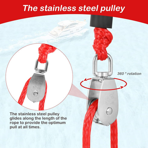 Self Centering Tow Harness for Watersports with Float Ball, Heavy Duty Boat Tow Harness