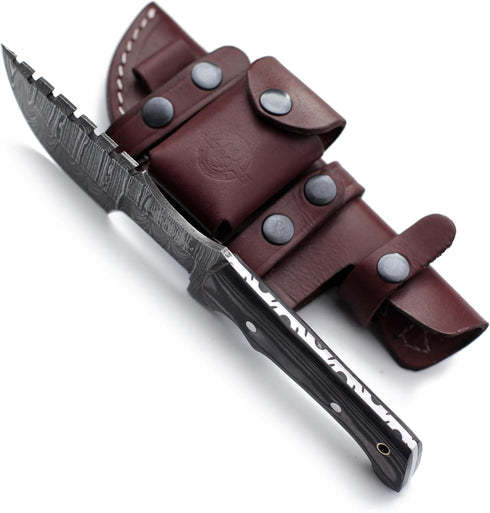 Wolklinge Handmade Damascus Steel Fixed Blade Tracker Knife for Hunting, Survival & Camping