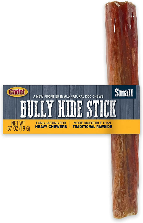 Cadet Bully Hide Sticks for Small Dogs, All-Natural Beef Pizzle, High Protein, 1 Count