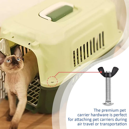 M6 Pet Carrier Fasteners, Kennel Replacement Bolts for Plastic Cat Crate and Dog Crate, 12 Set