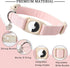 DOGWONG Airtag Dog Collar, Heavy-Duty Cotton Hemp, Pink, with Airtag Holder for Small Medium Large Dogs
