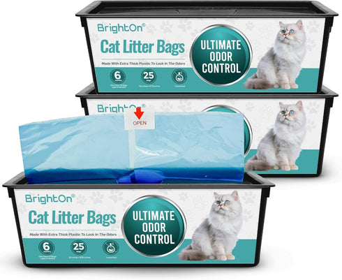 BrightOn Litter Bag Refill Roll for Genie Easy Roll Litter Bin, Ultimate Odor