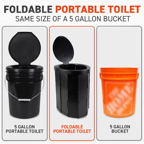 72 HRS 12 Portable Collapsible Camp Toilet - Extra Large, Lightweight & Sturdy (With Toilet Bags)