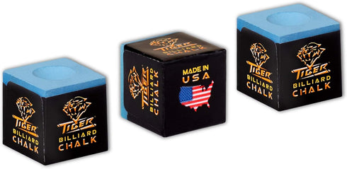 Pack of 3 Tiger Pool Cue Billiard Chalk - Blue