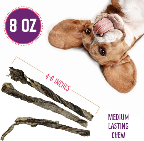 Cod Skins Dog Training Treats – All Natural & Healthy Fish Skin Snacks for Dogs Boost Their Coat and Oral Health with Delicious Savory Sticks