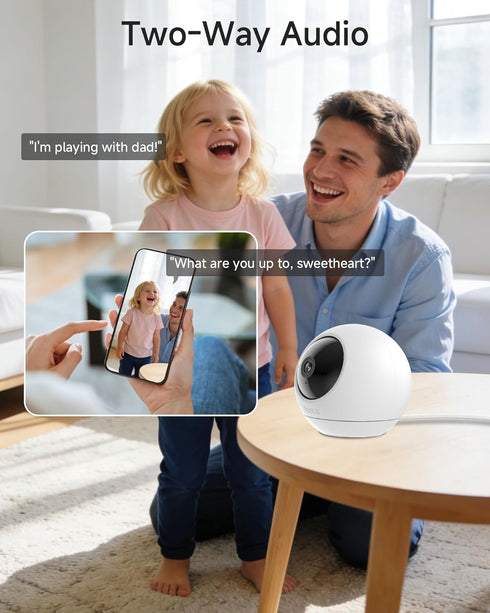 Noorio 4K 5GHz 360 T120 Security Indoor Camera, WiFi Security Camera, Pet/Dog/Baby Camera with Phone app, Pan-Tilt