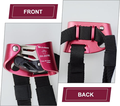 Upgraded Foot Ascender, 140kgs Strong Rappelling Gear for Rock Climbing, Tree Arborist, Climbing Rescue, 8~13MM Rope,