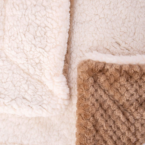 DW-Mocha Fuzzy Dog, Cat & Pet Blanket, Warm Plush Fleece Receiving Blanket for Dog Bed, 24" x 32"