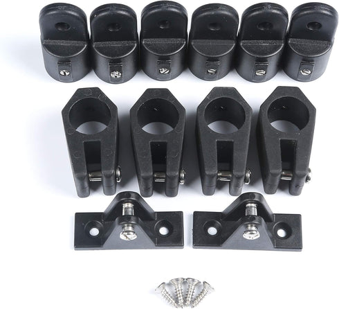 MX Bimini Top Fitting Hardware Set - Fit 7/8" Boat Jaw Slide, Cap Eye End, Deck Hinge