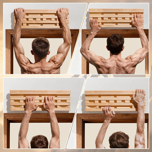 DIY Hangboard Rock Climbing, Wooden Climbing Hang Board as Training Fingerboard with Magnetic Multifunctional Block