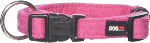 Dogline Comfort Microfiber Soft Padded Pet Puppy Dog Collar, 5/8 x 11 to 17", Small/Medium, Pink