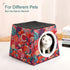 ZGHQHCDRH Stylish and Durable Small Pet Beds, Colorful Food Patterns Printing and Pet Tents are Perfect for Pet Play