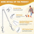 PETTOM 2 Way Dog Lead, Metal Chain Double Pet Clip Leash Coupler, 360° Swivel, No Tangle, XS 2.5mm*40cm, Silver