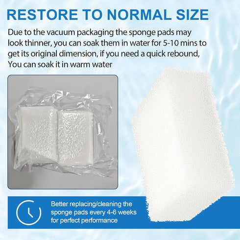 Adabuing 70/Fluval 70 40-70 6 Pack Aquarium Replacement Filter Sponge Media Pads, Foam Insert Compatible with AquaClear
