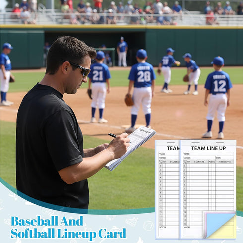 Resholder 360 Sets 12 Pack 4 30 16 4.58 inch Baseball Softball Lineup Cards Part Carbonless Copies Games with Player