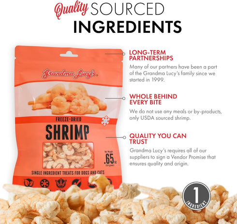 Grandma Lucy's Freeze-Dried Treats, Single Ingredient Shrimp, 0.65 oz
