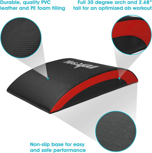 Yes4All Ab Mat Tailbone & No Tailbone - Foldable Abdominal Exercise Sit Up Support Pad for Core Training and Lower Back