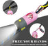 15 Dog Poop Bag Holder with LED Flashlight for Night Walks,Silicone Tether & Donut Pattern Clip for Used Bags