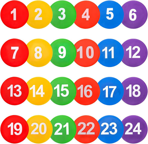 Okllen 24 Pack Poly Vinyl Spot Markers, 9 Inch Floor Dots Non-Slip