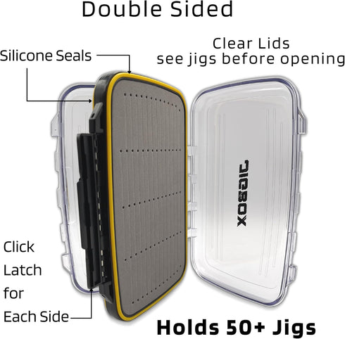 Fishing Jig Organizer Tackle Tray, Holds 50+ Jigs, Double Sided for Jig Heads, Tungsten Jigs, Fishing Spoons