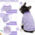 2 Pieces Stripe Dog Clothes for Small Dogs - Summer Dog Shirt, Cute Soft Puppy Clothes, XS~XXL (Purple, Medium)