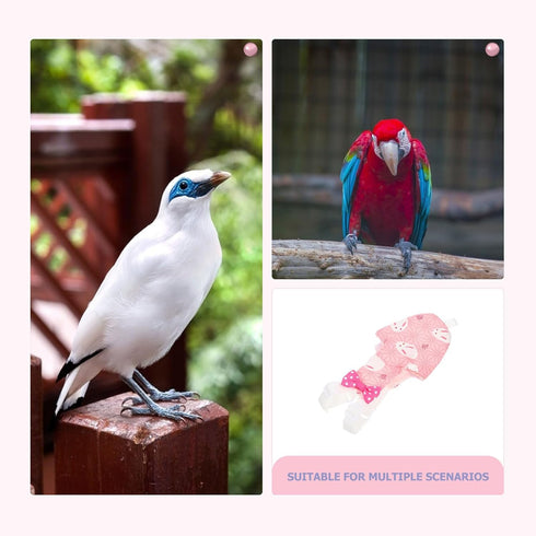 Reusable Parrot Diaper and Bird Flight Costume, Washable Pink L Size Parrot Clothes with Diaper for Pet Birds, Suitable