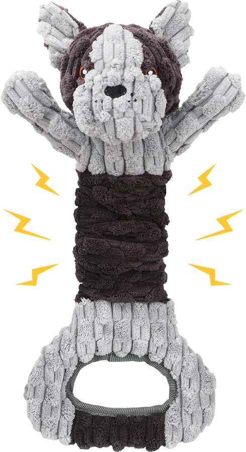 Plush Dog Squeak Toys with Crinkle Paper, Interactive Tug of War Toy, Great for Dental Health, Small, Medium, Large Dogs