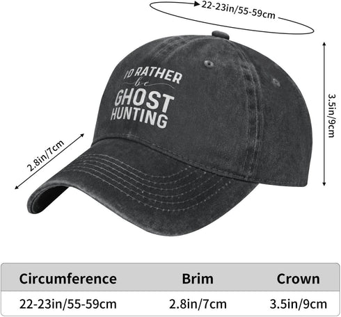 Funny Cap I'd Rather Be Ghost Hunting, Cute Women Baseball Cap Hat