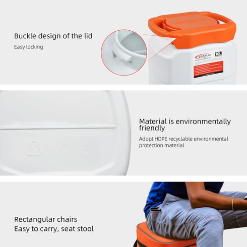 SEAFLO Waterproof Storage Bins with Lid, 2.64 Gal / 10 L for Marine, RV, Kayak, Camping