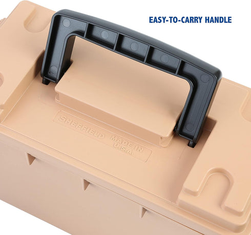 Sheffield 12627 Field Box, Water Resistant Ammo Storage Box, Tamper-Proof Locking Ammo Can, Stackable, Made in the