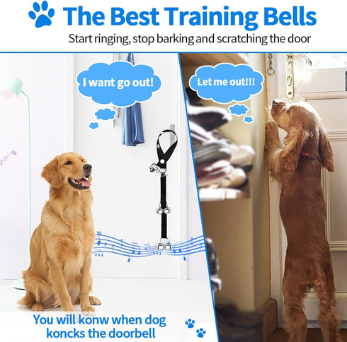2 Pack Dog Doorbells, Pet Training Bells for Potty Training and Communication Device, Adjustable Strap Door Bell