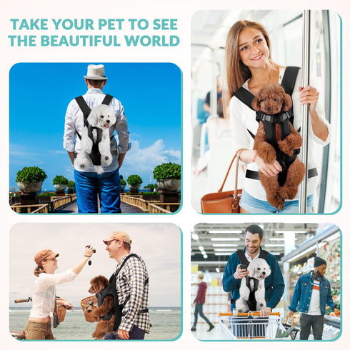 Lukovee Dog Backpack Carrier - Adjustable Hands-Free Front Carrier for Small Medium Dogs, Hiking (B, Large)