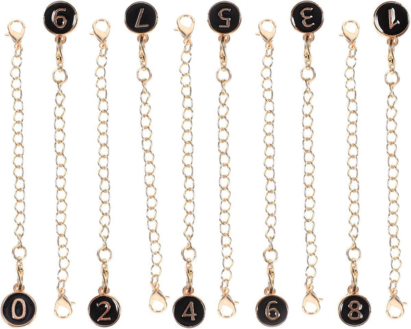 DIKACA 10pcs Water Bottle Chain Number Charms with Lobster Clasp, Decorative Tumbler Cup