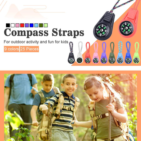 25 Pack Compass for Kids Mini Compasses Bulk Kids Toy Compass for Party Favor/Hiking/Scout Classroom Learning