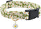 Flower Patterns Dog Collar with Accessories, Soft Cotton for Small Medium Large Female and Male Dogs (Green Sunflower,